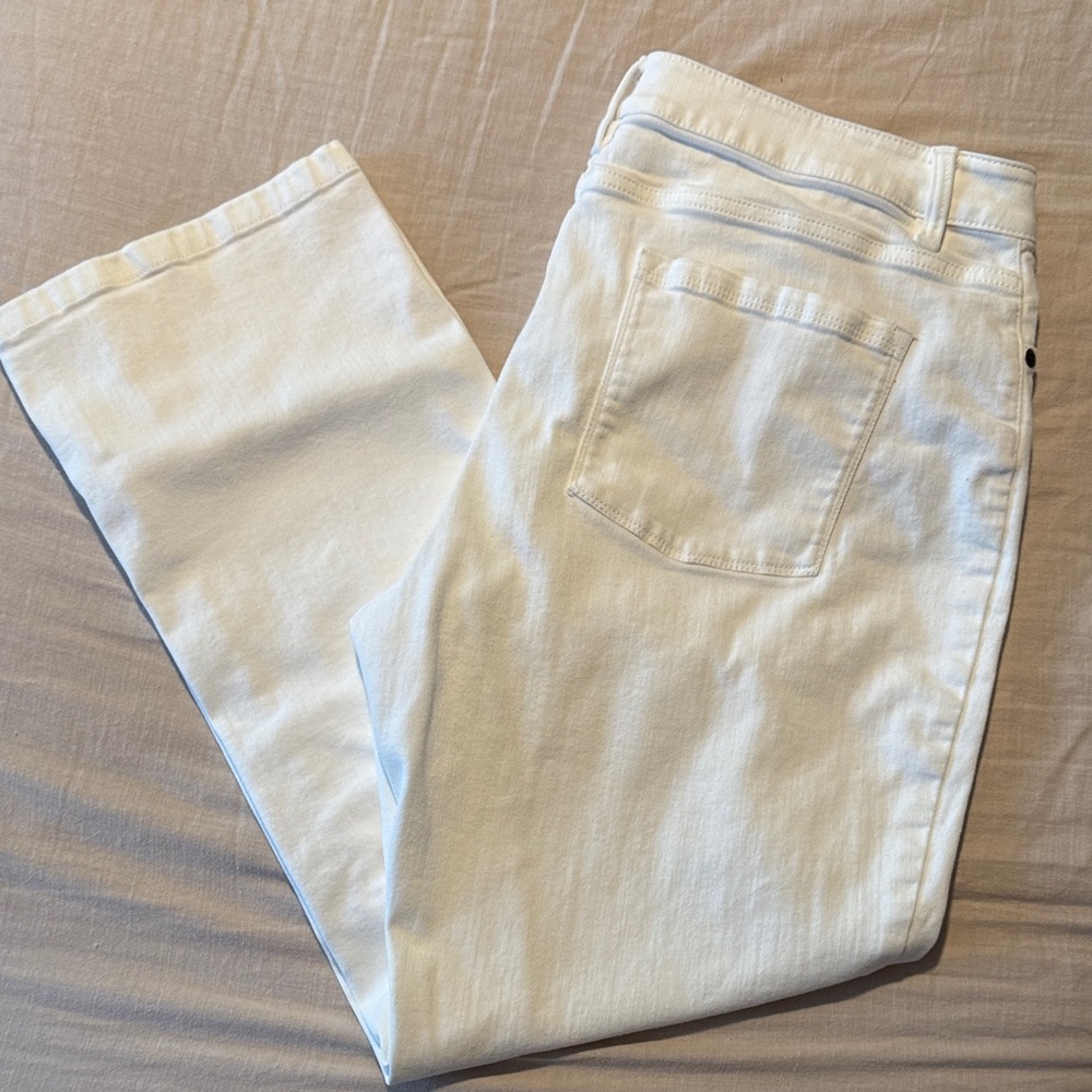 L.L. Bean Women's Straight Leg Jeans in Cream